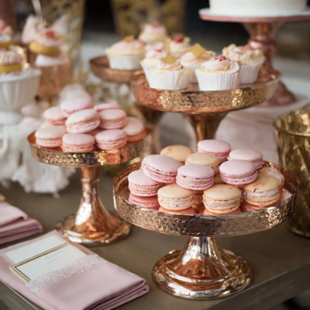 Accent Dessert Table with Metallic Displays