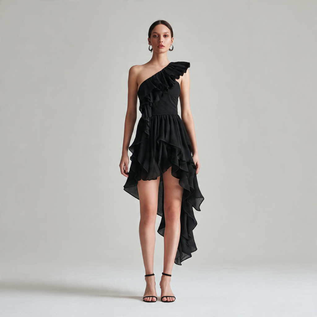 Asymmetrical One-Shoulder Dress