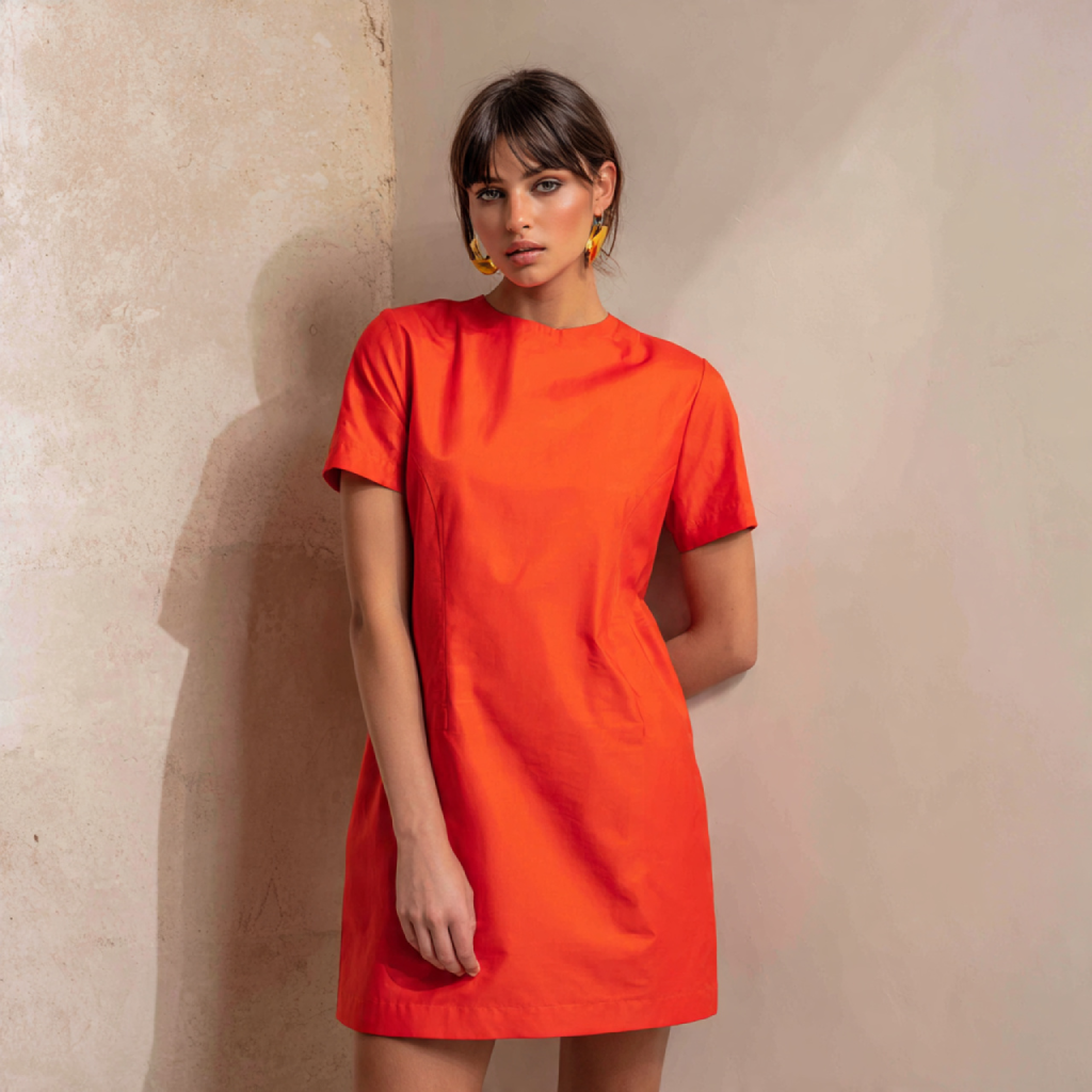 Bold Solid Colour Shift Dress