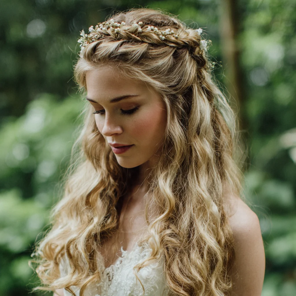 Braided Crown with Curls