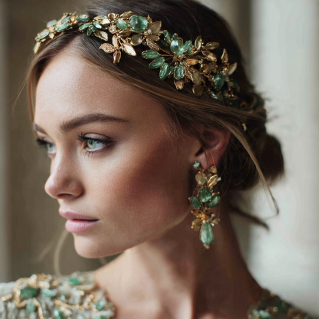 25 Green Gold Wedding Ideas for a Luxurious and Natural Celebration 15 Bridal Jewelry for a Green Gold Wedding