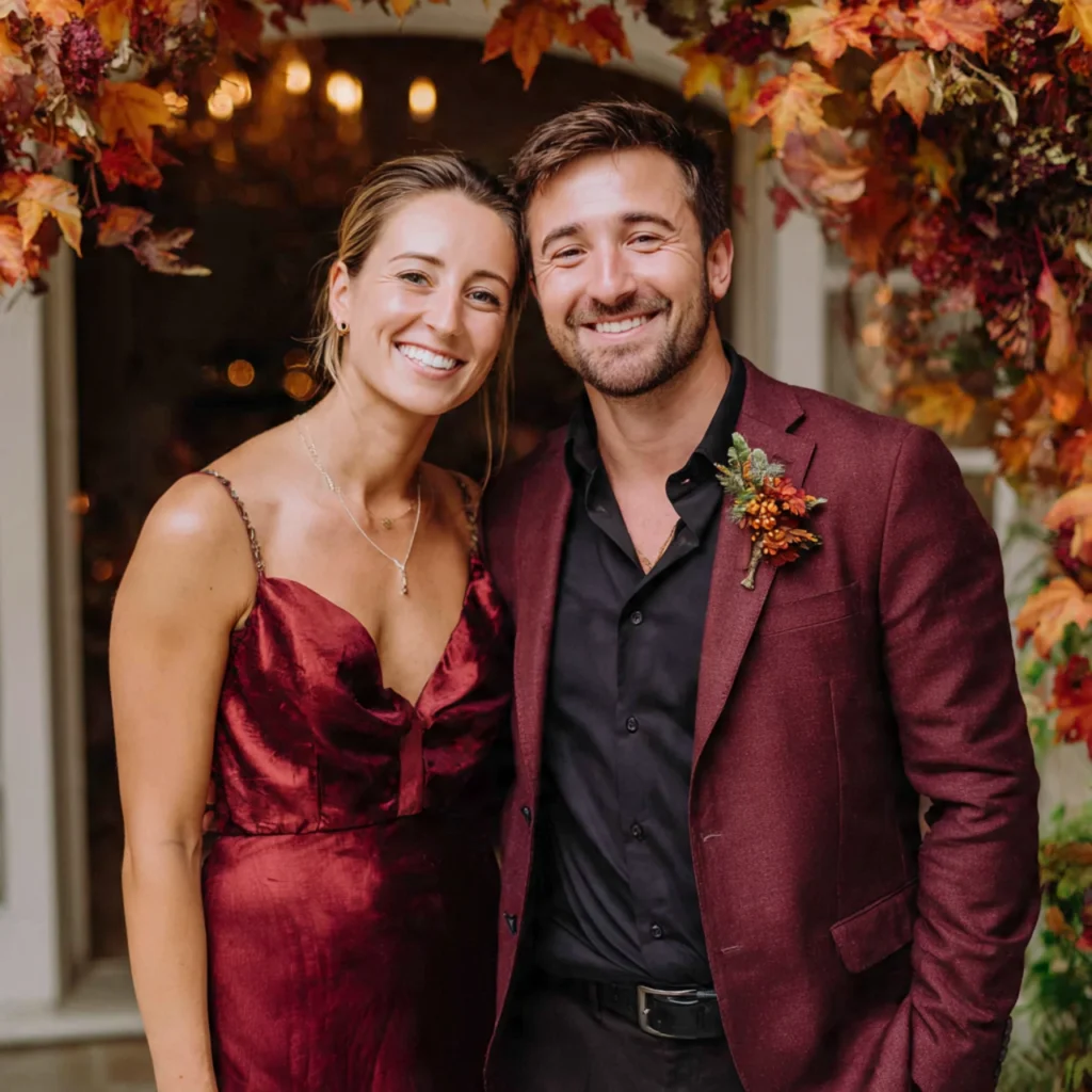 20 Stylish Guide on What to Wear to a Fall Wedding 34 Burgundy Hues