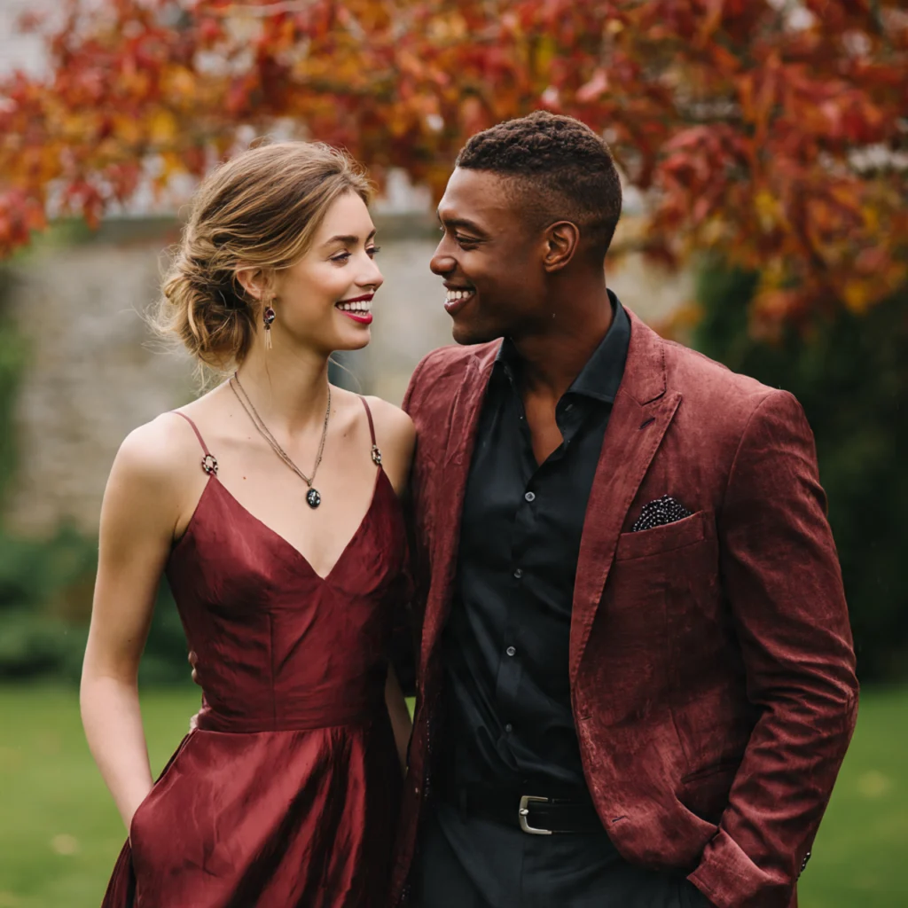 20 Stylish Guide on What to Wear to a Fall Wedding 32 Burgundy Hues