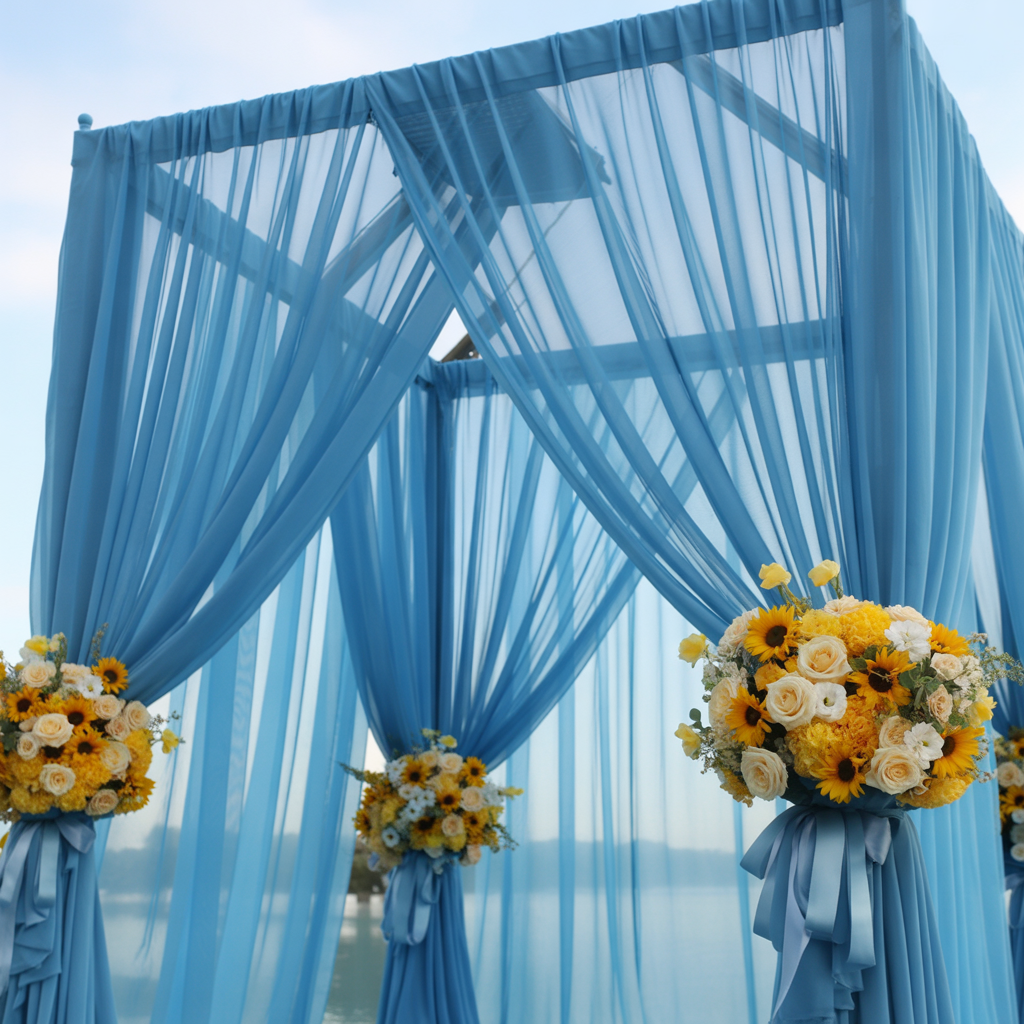 Ceremony Backdrop in Blue and Yellow