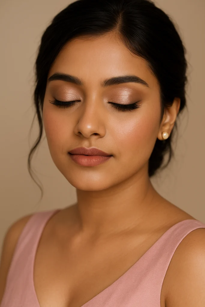 22 Bridesmaid Makeup Ideas for Every Wedding Style 14 Champagne Shimmer Balance