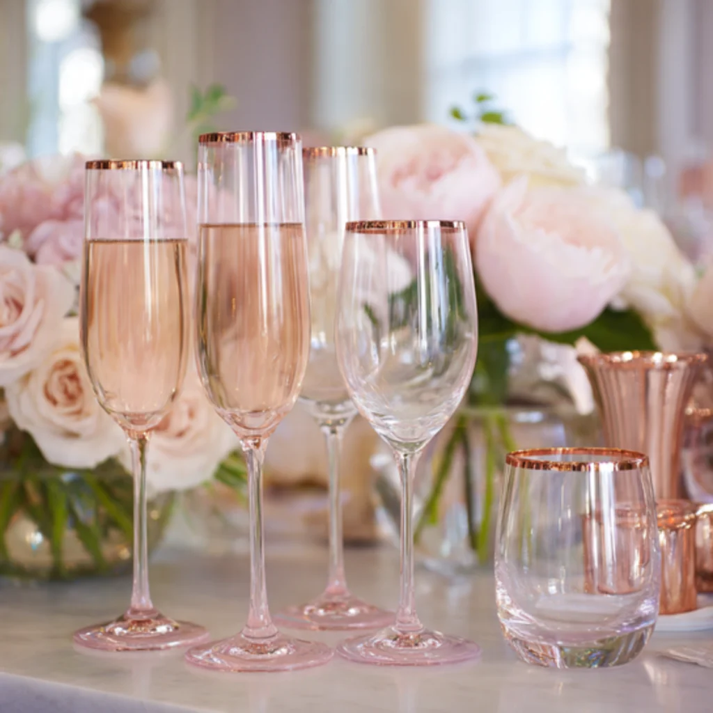 Choose Glassware with Metallic Rim