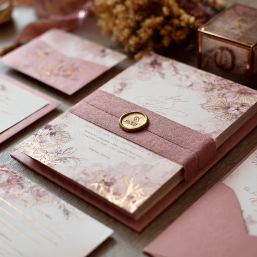 Choose Pink Gold Wedding Stationery 