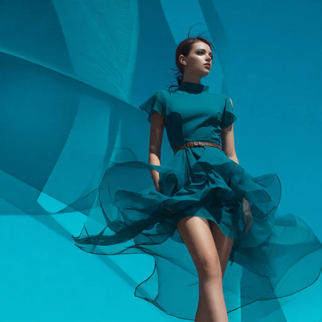 Cornflower blue mermaid silhouette