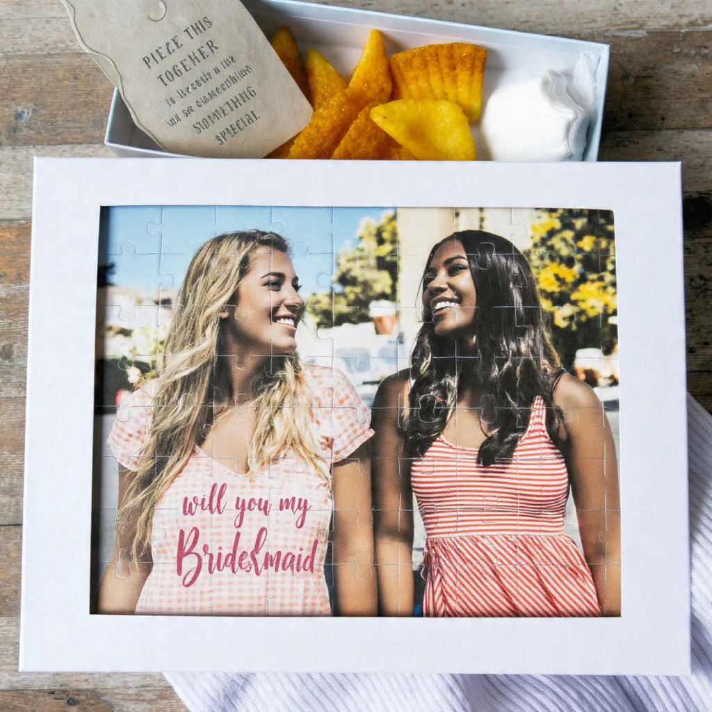 Creative puzzle reveal that spells out the question