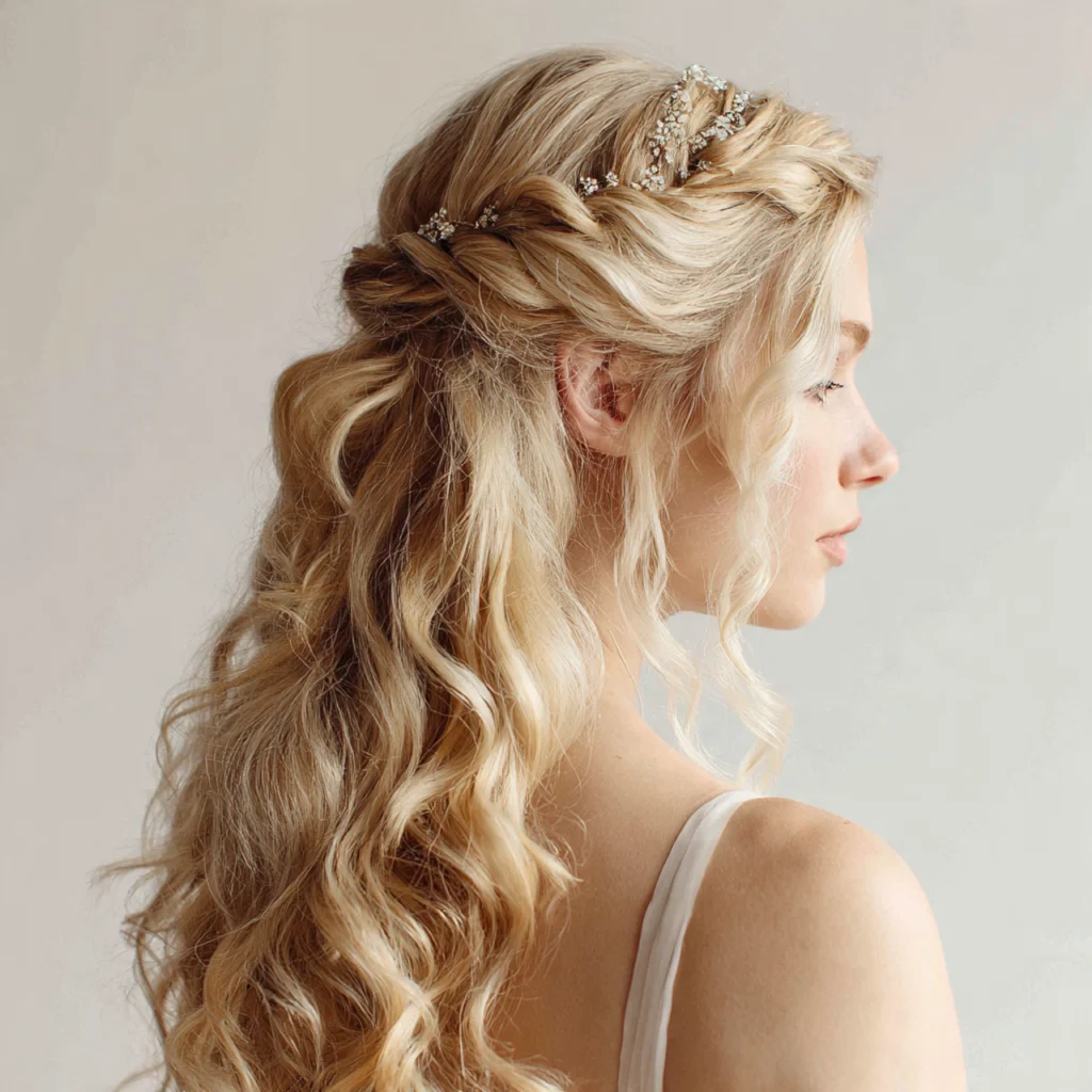 Curled Half-Up Hairstyle