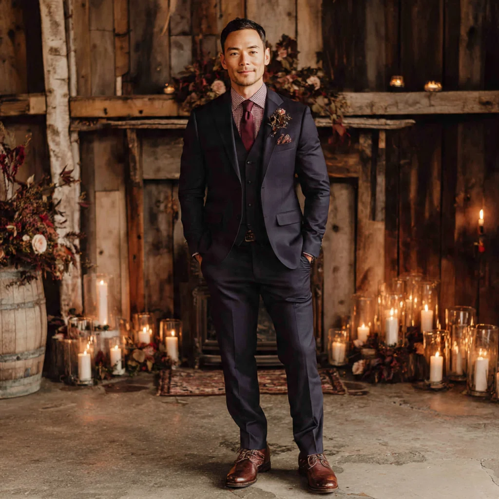 20 Stylish Guide on What to Wear to a Fall Wedding 7 Dark Suits for Men