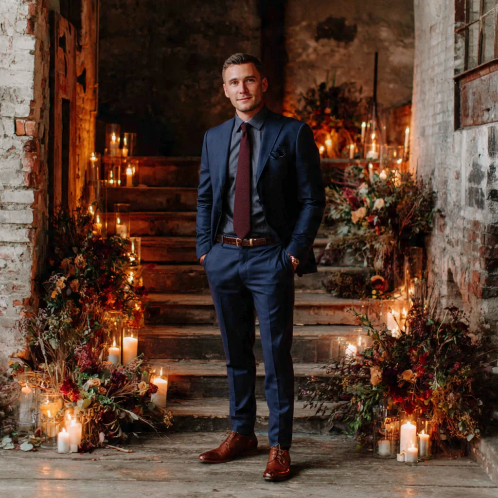 20 Stylish Guide on What to Wear to a Fall Wedding 9 Dark Suits for Men