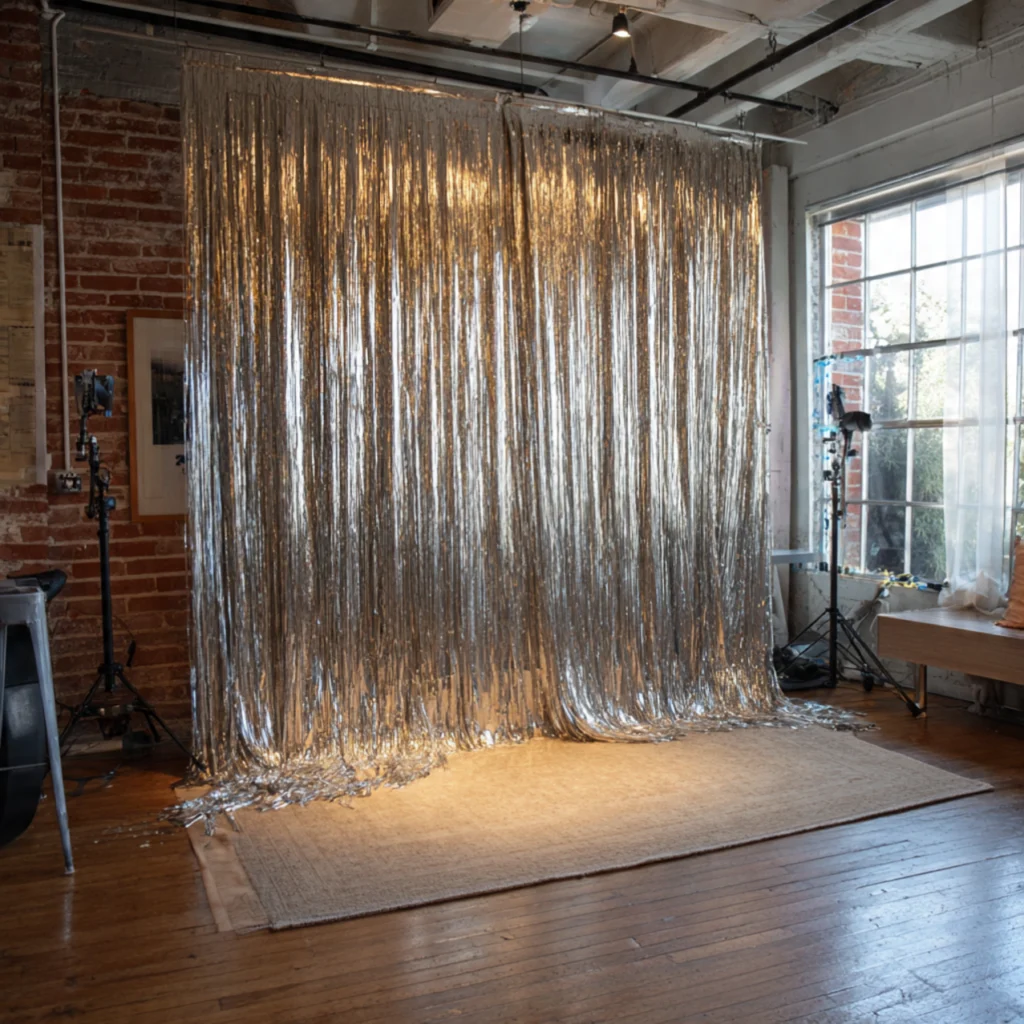 Design a Photo Booth with Metallic Backdrop