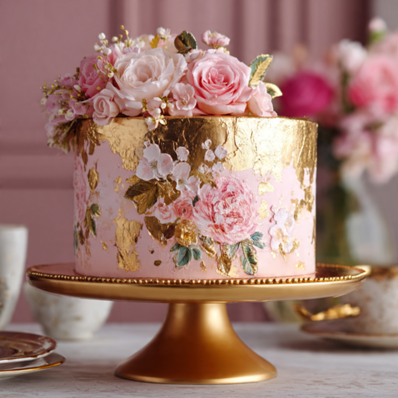 Design a Statement Pink Gold Cake