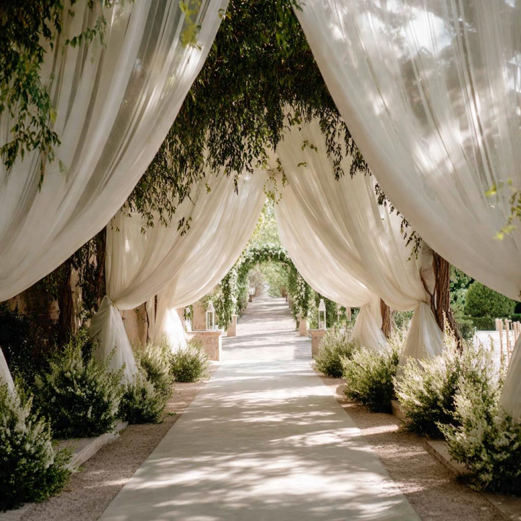Draped Fabric Tunnel Entrance