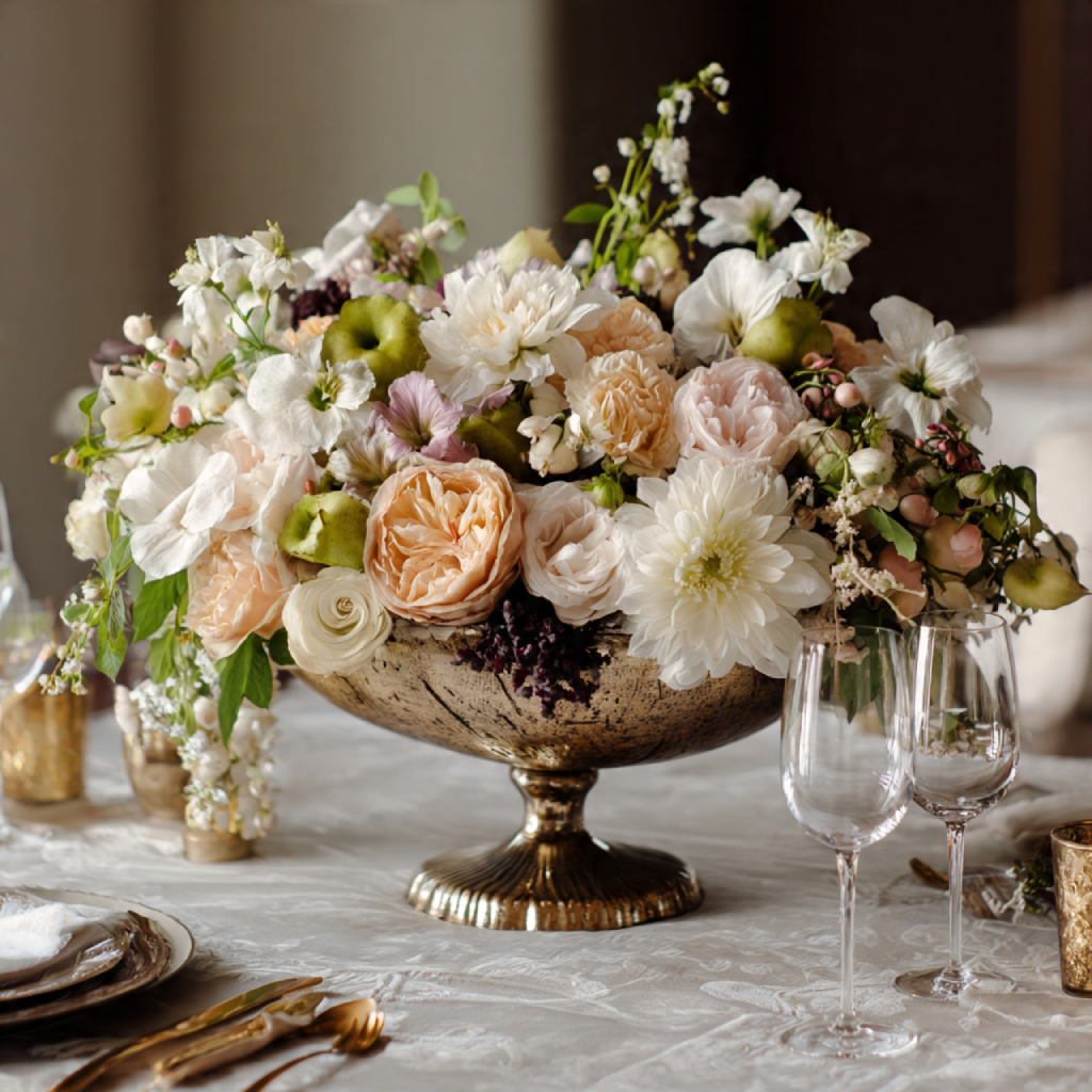 Elegant Floral Bowl Centerpiece