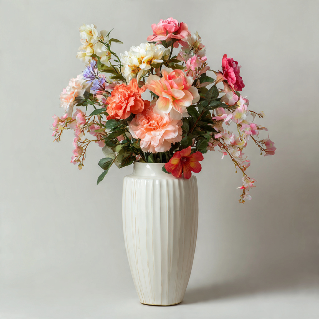 Elegant Tall Vase with Cascading Florals