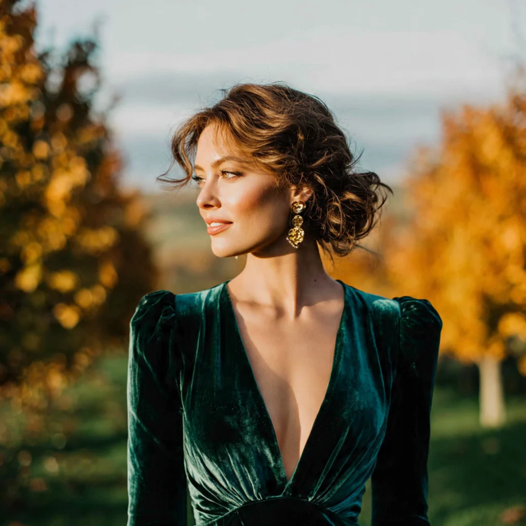 20 Stylish Guide on What to Wear to a Fall Wedding 3 Embrace Jewel-Toned Dresses