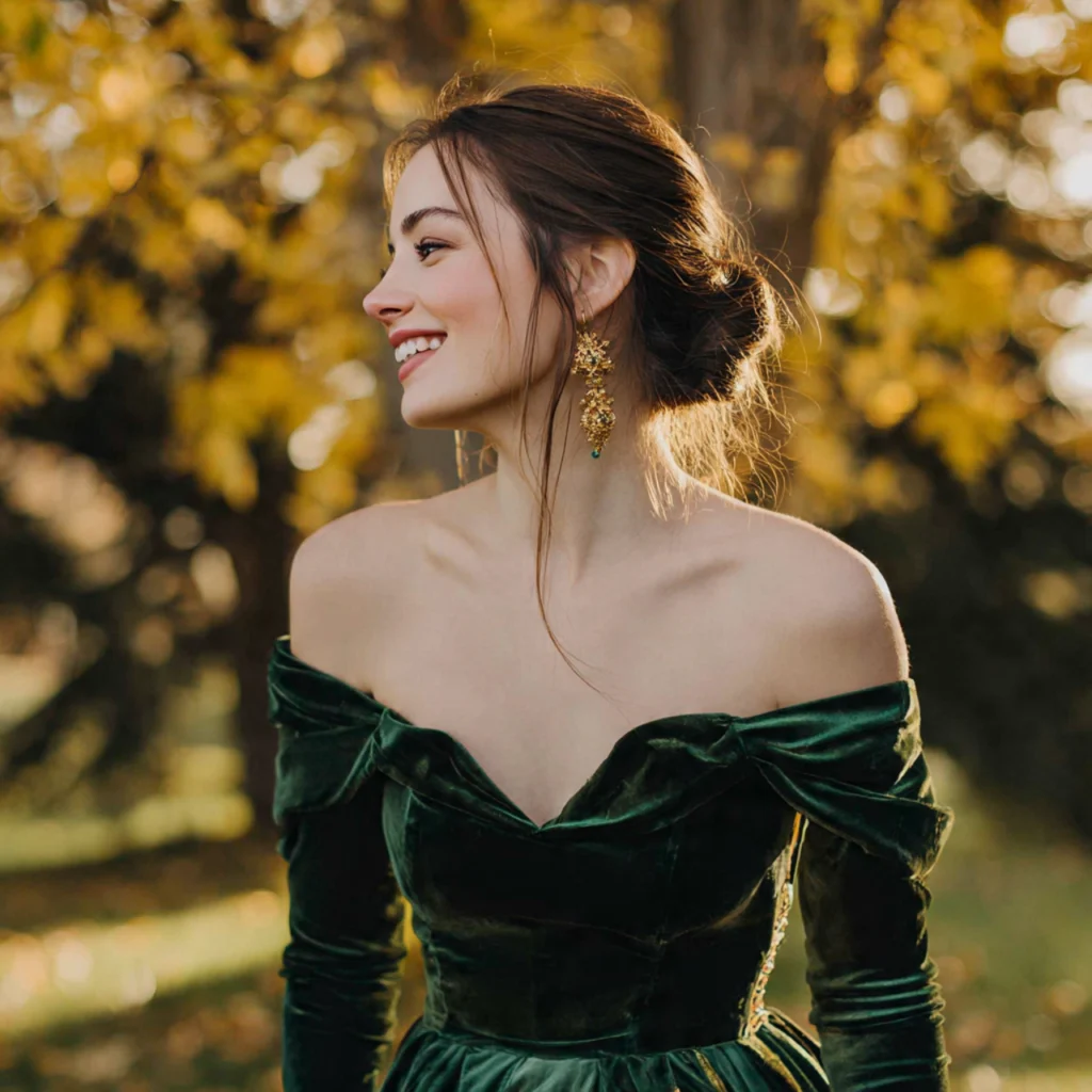 20 Stylish Guide on What to Wear to a Fall Wedding 1 Embrace Jewel-Toned Dresses
