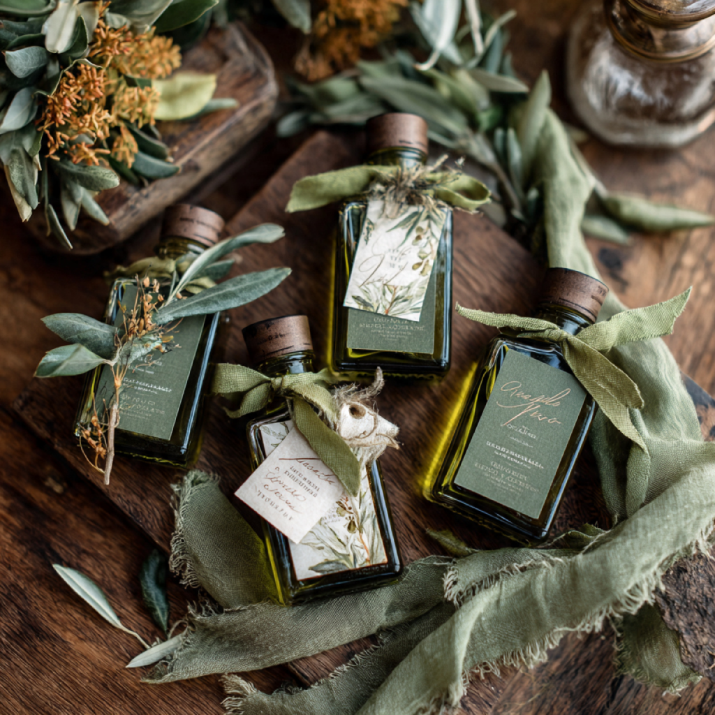 Favour Gifts Aligned with Olive Green Theme
