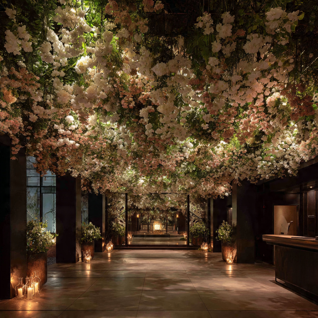 Floating Floral Ceiling Entrance
