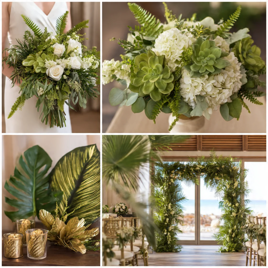 25 Green Gold Wedding Ideas for a Luxurious and Natural Celebration 7 Floral Arrangements for a Green Gold Wedding