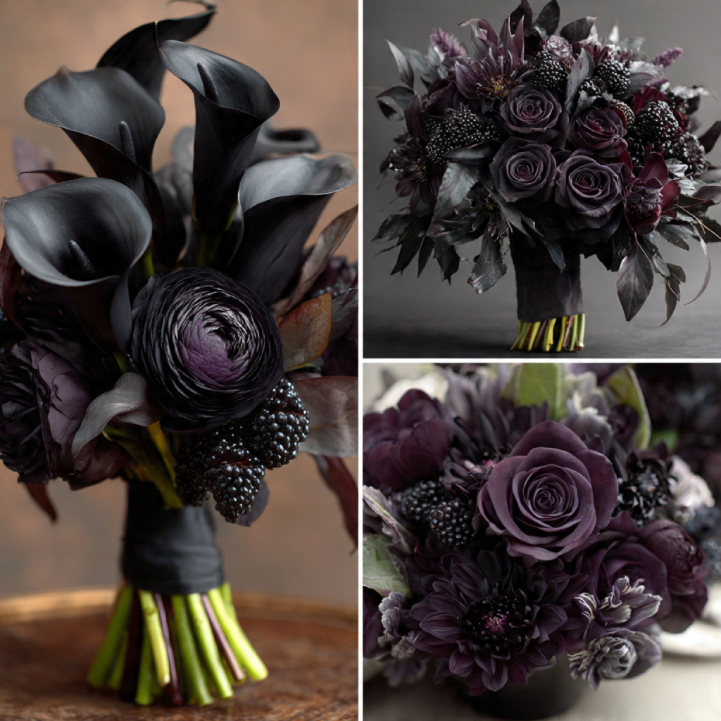 Floral Design in Black and Deep Hues