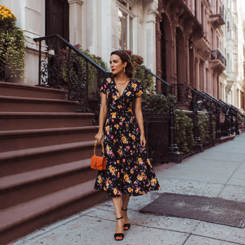 Floral Print Midi Dress