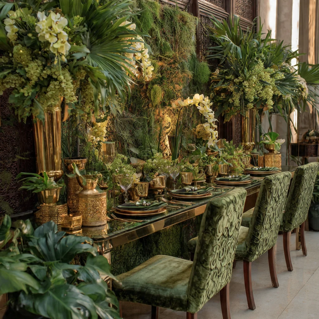 25 Green Gold Wedding Ideas for a Luxurious and Natural Celebration 5 Green Gold Wedding Decor