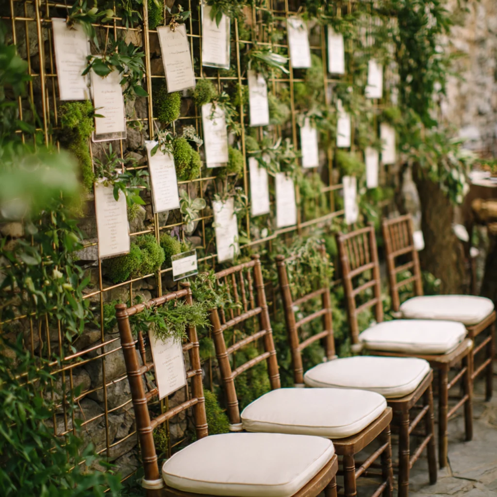 25 Green Gold Wedding Ideas for a Luxurious and Natural Celebration 19 Green Gold Wedding Seating Arrangements