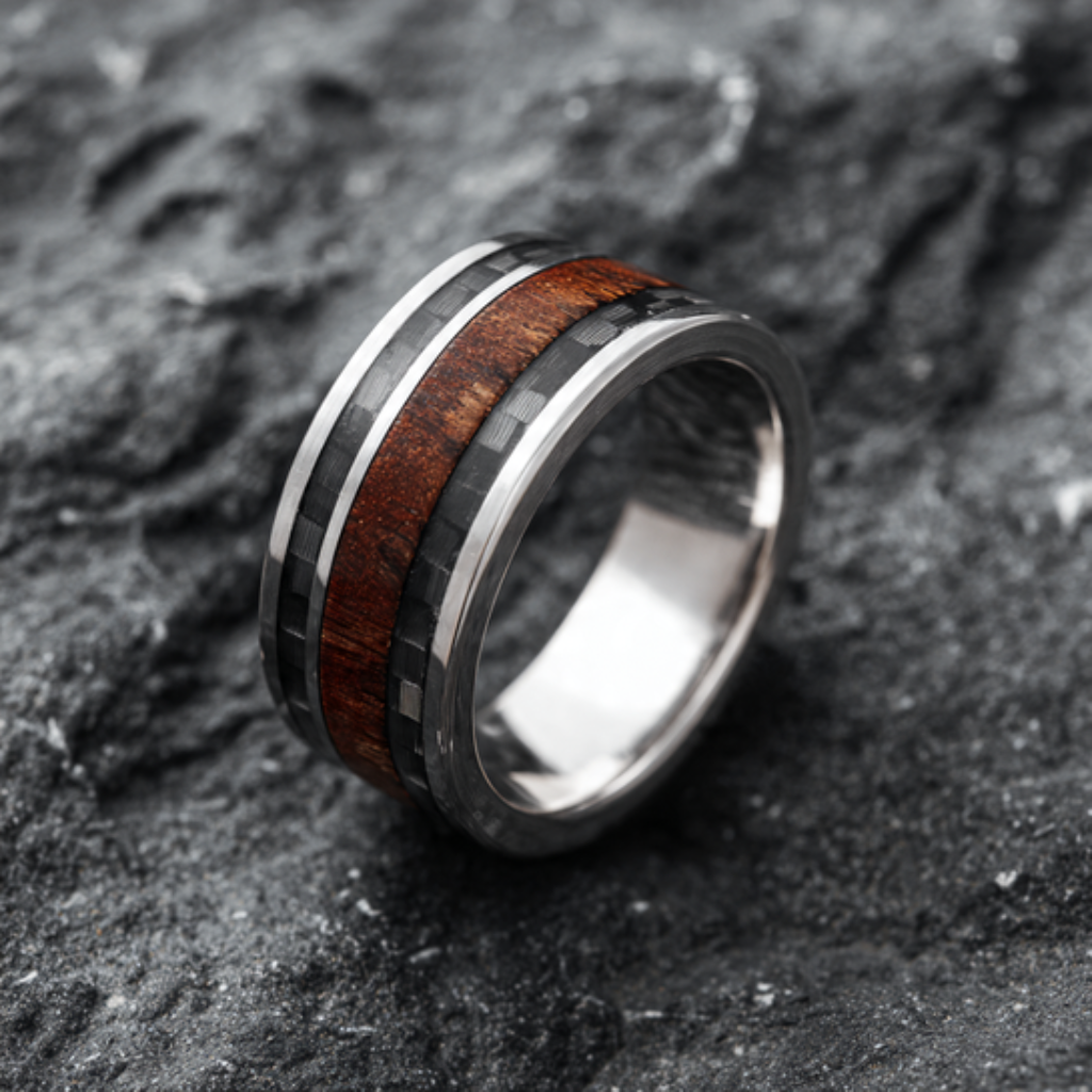 Hybrid Material Inlays (Wood, Resin, Carbon Fiber)