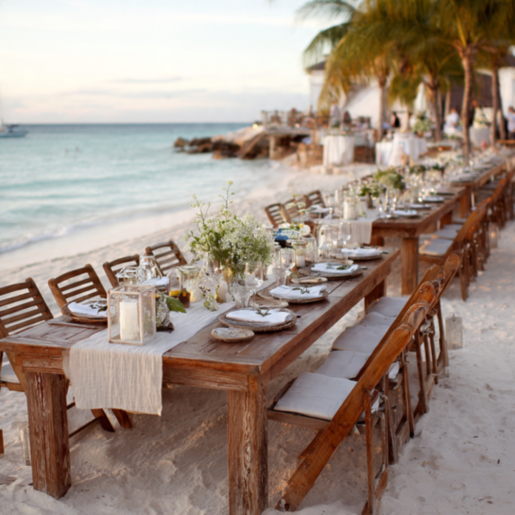 Intimate Beach Dining Setup