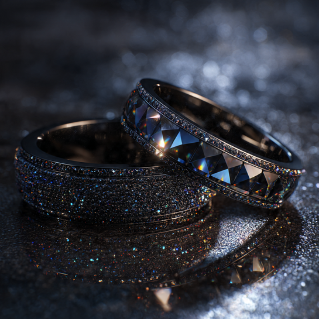 Invisible Gem Set Bands