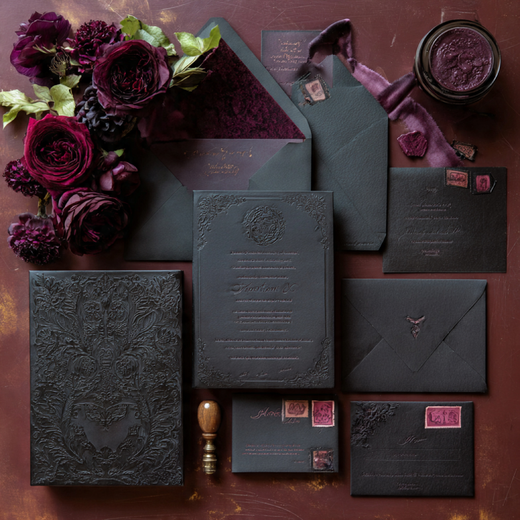 Invitations and Stationery in Noir Style