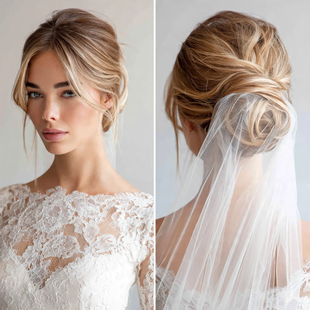 Loose Bun with Veil