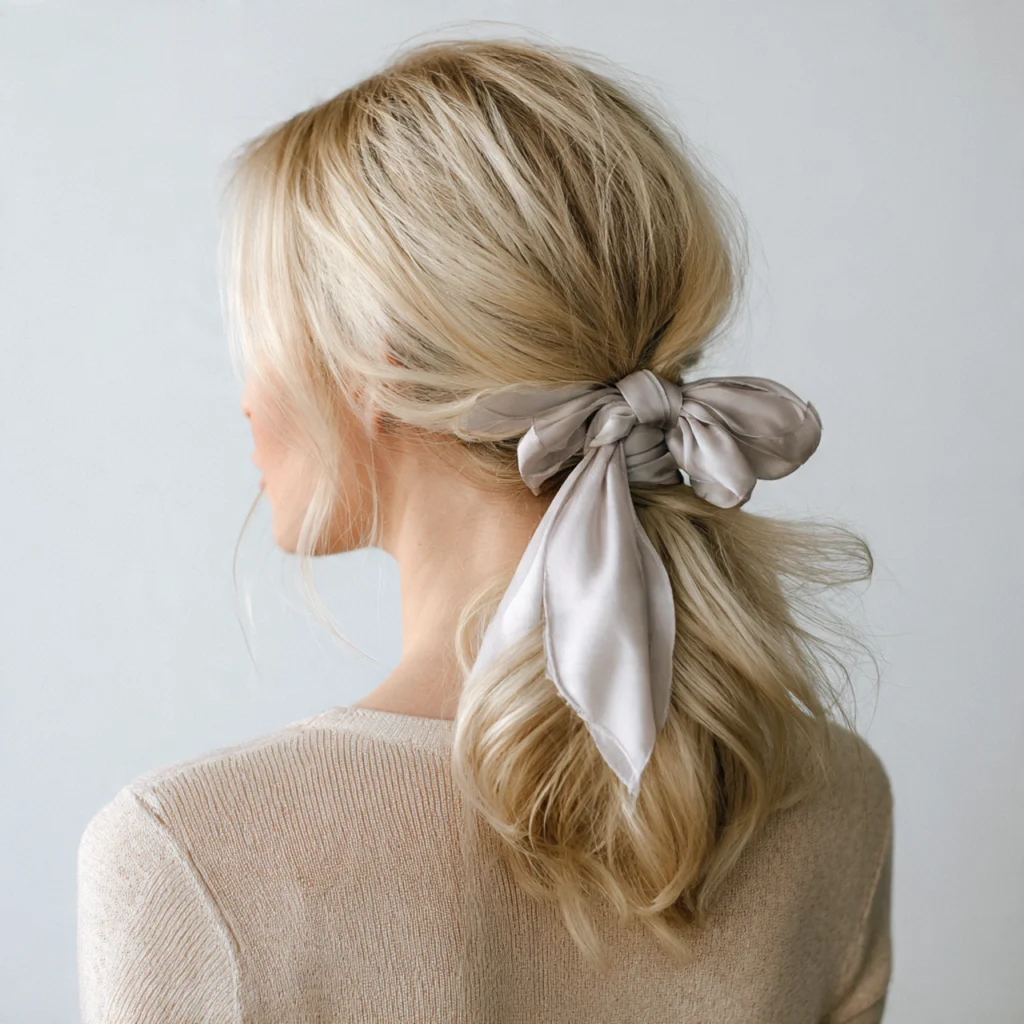 Low Ponytail with Ribbon