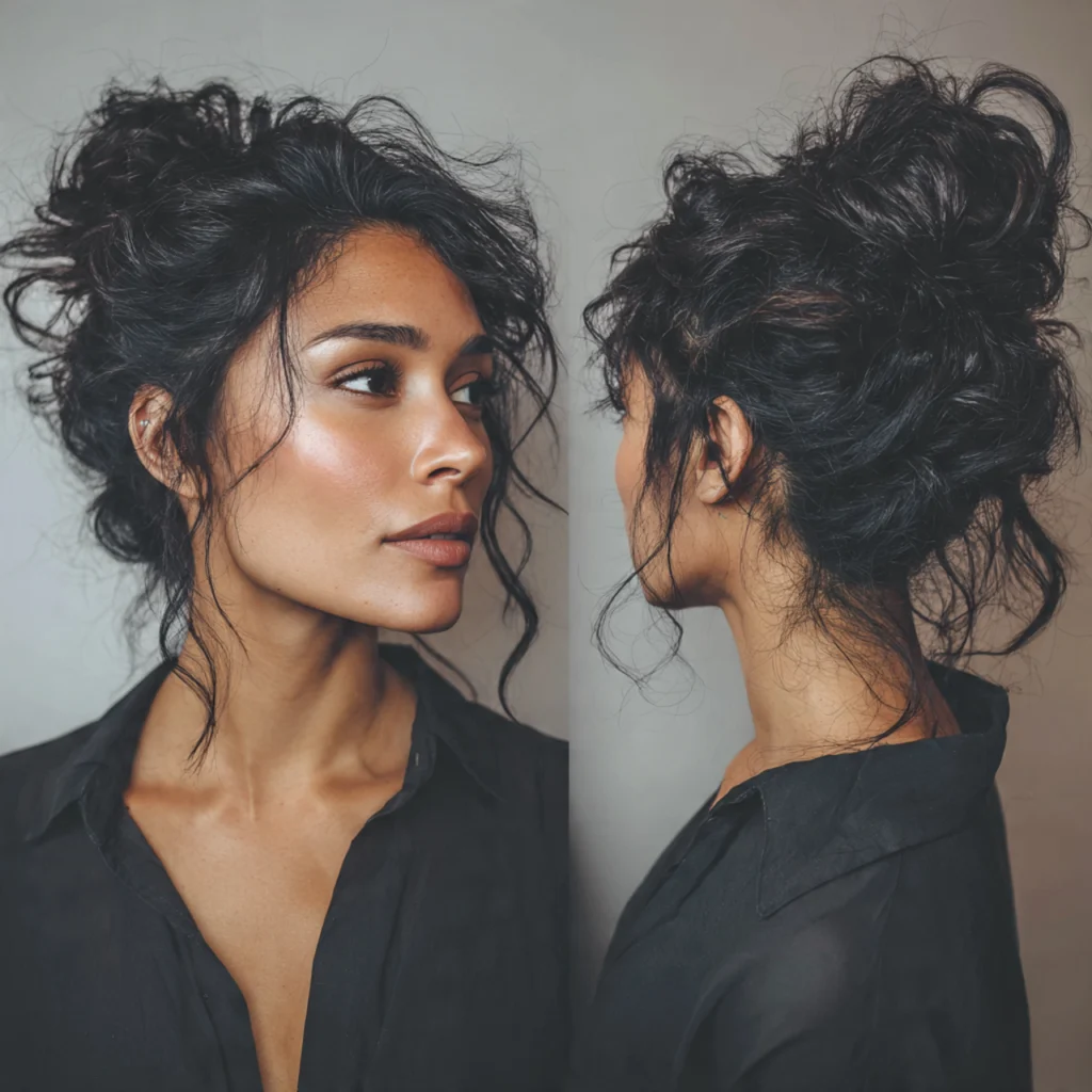 Messy Bun with Tendrils