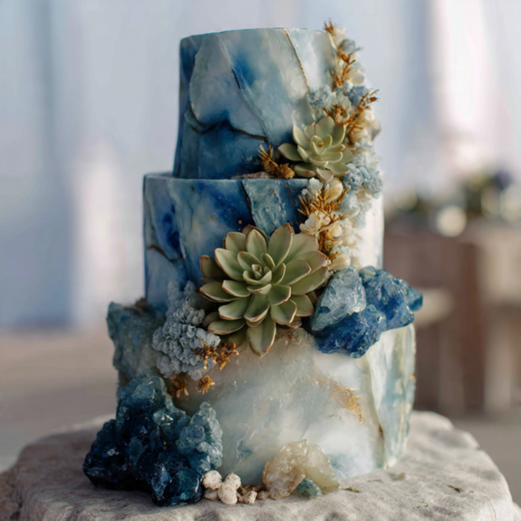 Ocean-Inspired Wedding Cake