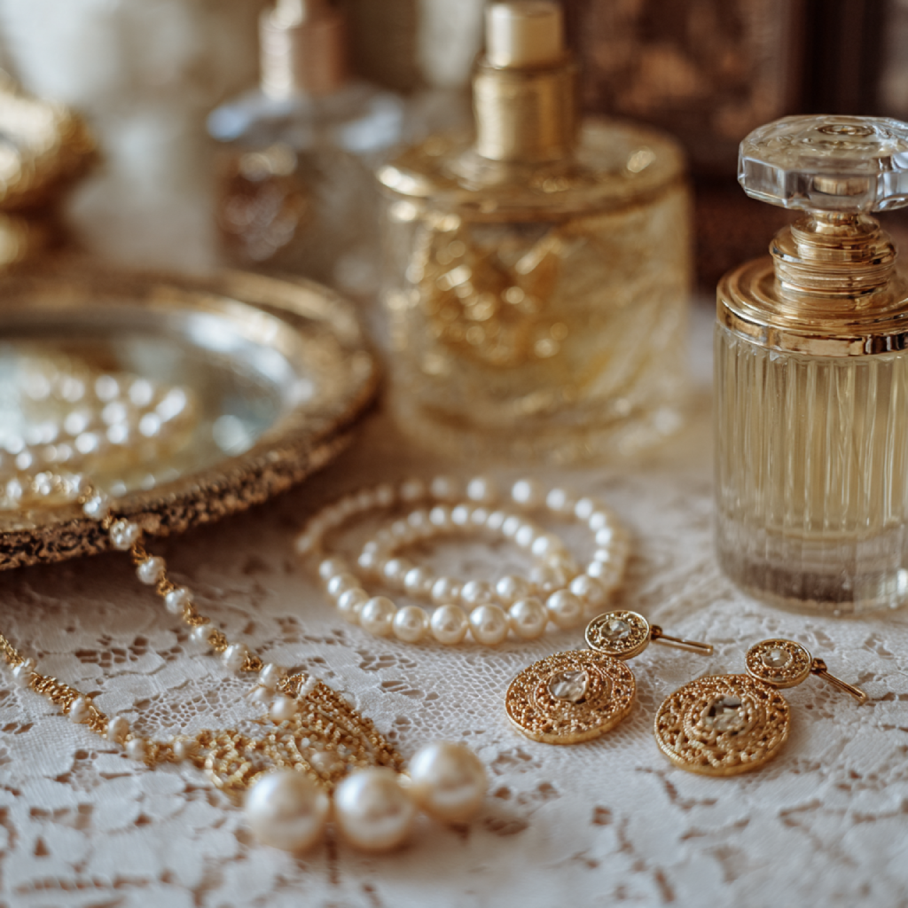 15 Romantic Vintage Wedding Ideas to Inspire Your Big Day 2 Pearl and Gold Accessories
