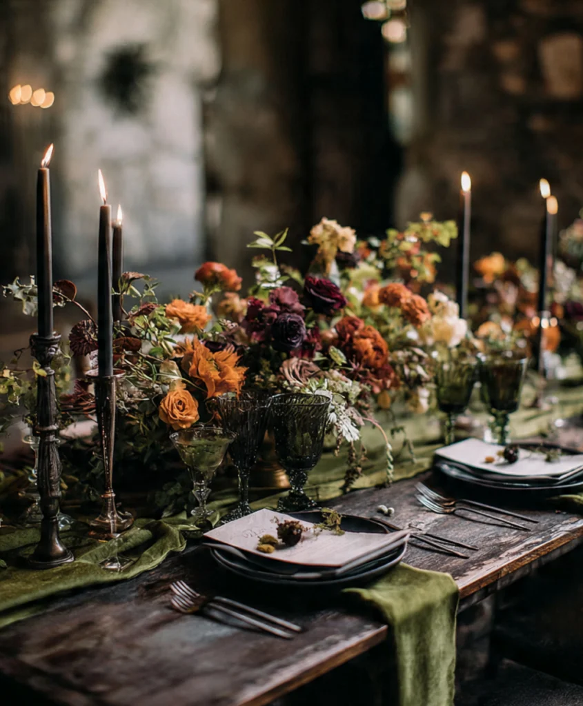 Seasonal Mixing: Olive Green for Fall or Winter Weddings
