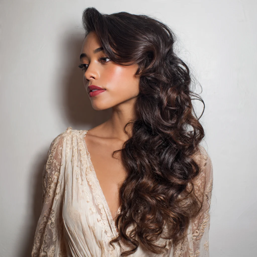 Side-Swept Curls