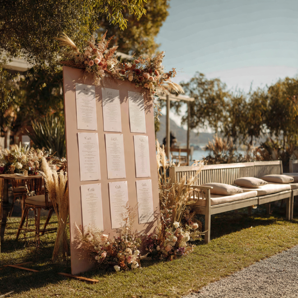 Signage and seating charts in your colour story