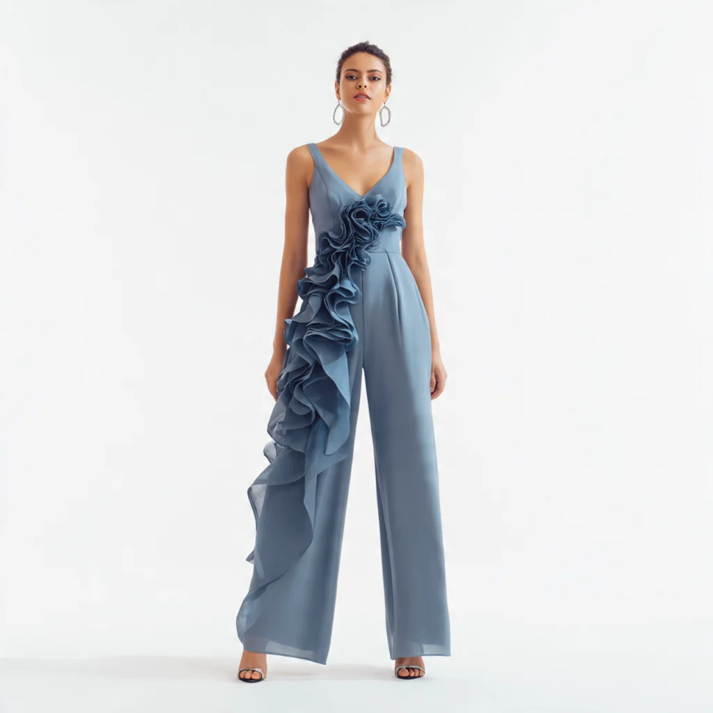 Slate blue bridal jumpsuit alternative