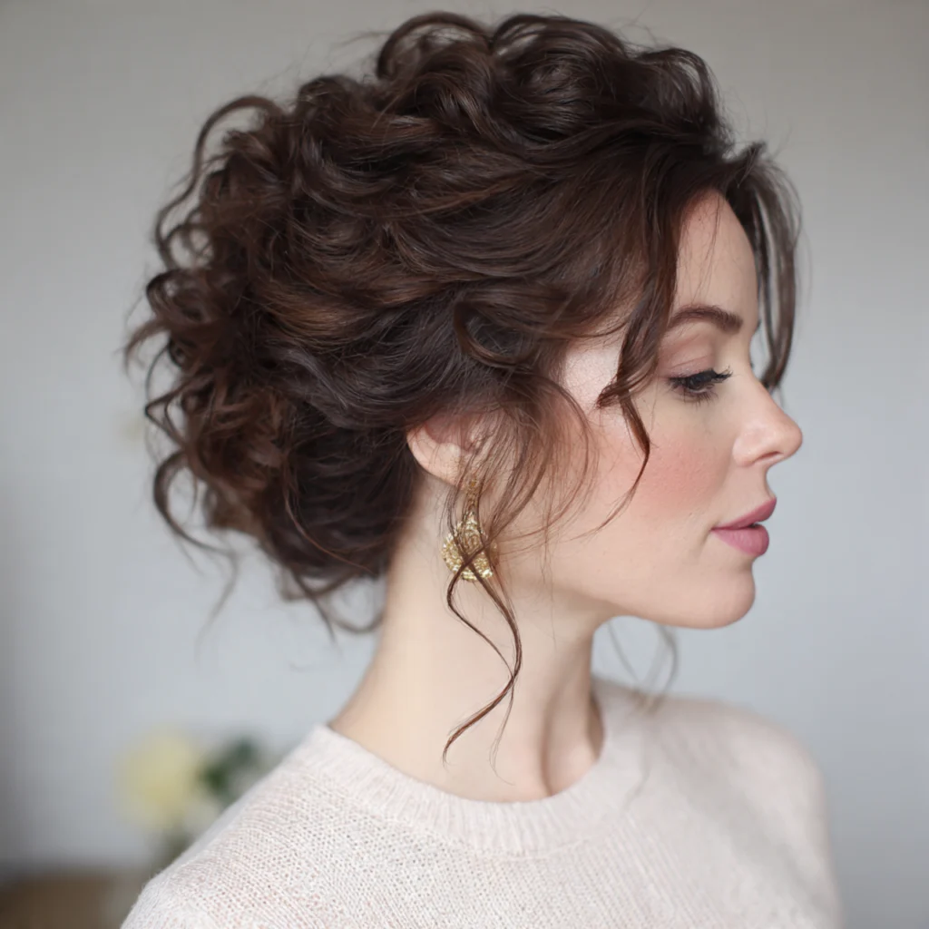 Soft Curly Updo
