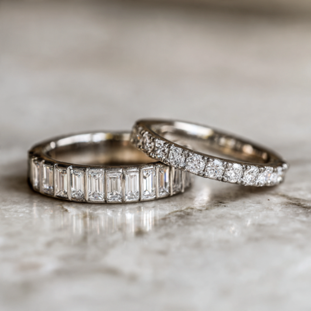 Step-Cut or Baguette Accent Bands