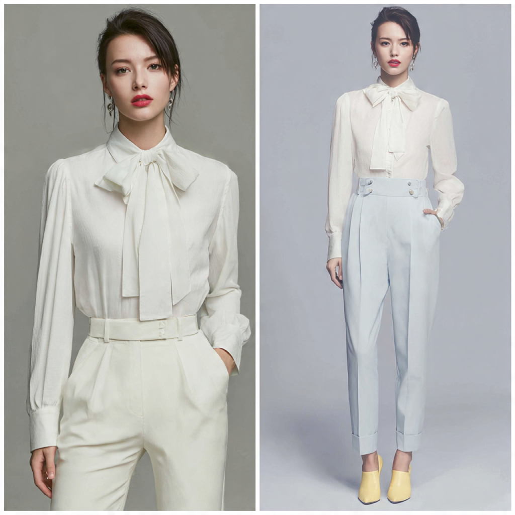 Structured Blouse with Tailored Trousers