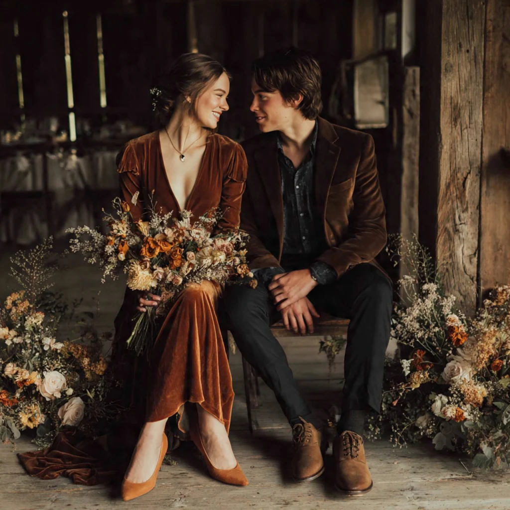 20 Stylish Guide on What to Wear to a Fall Wedding 48 Suede Accents
