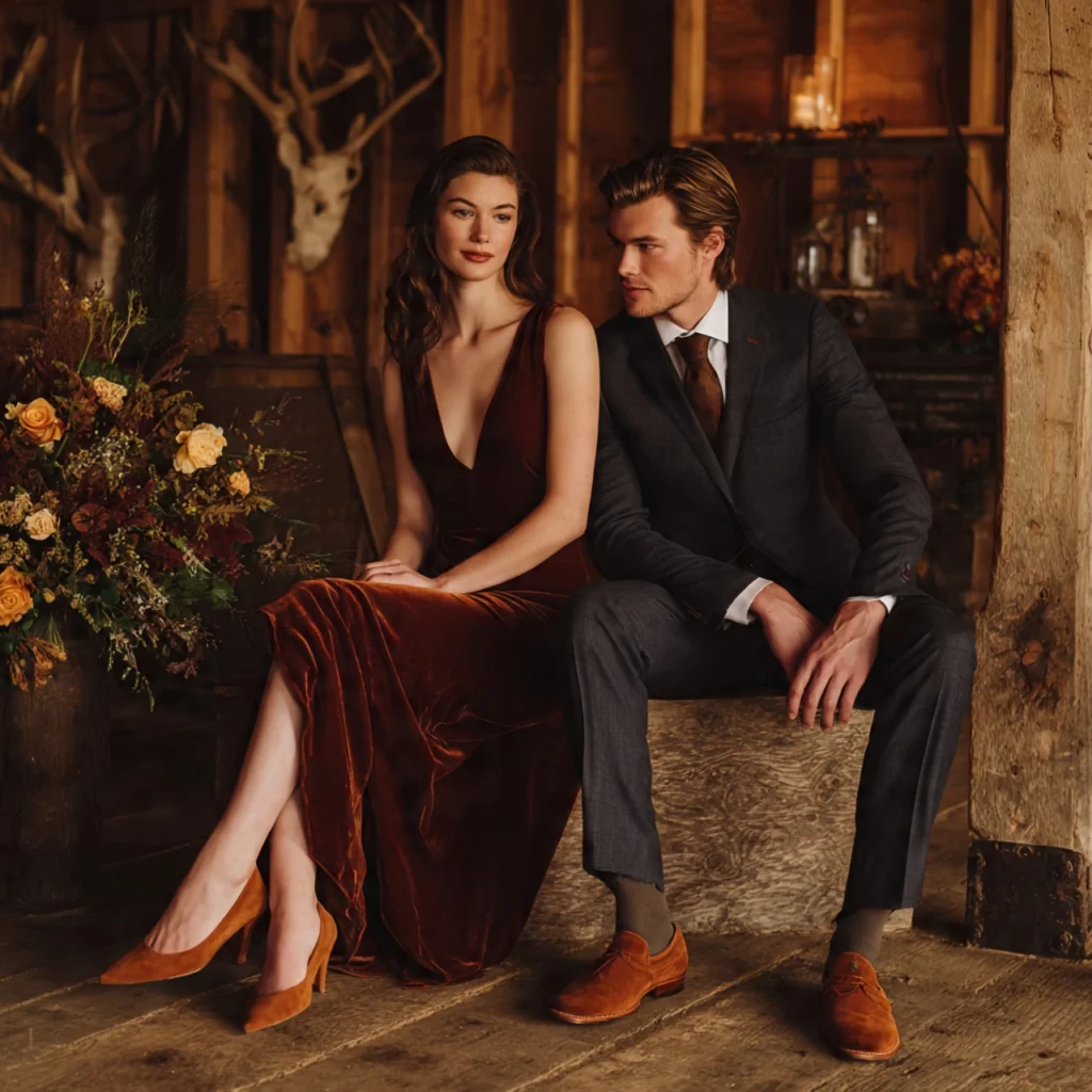 20 Stylish Guide on What to Wear to a Fall Wedding 47 Suede Accents