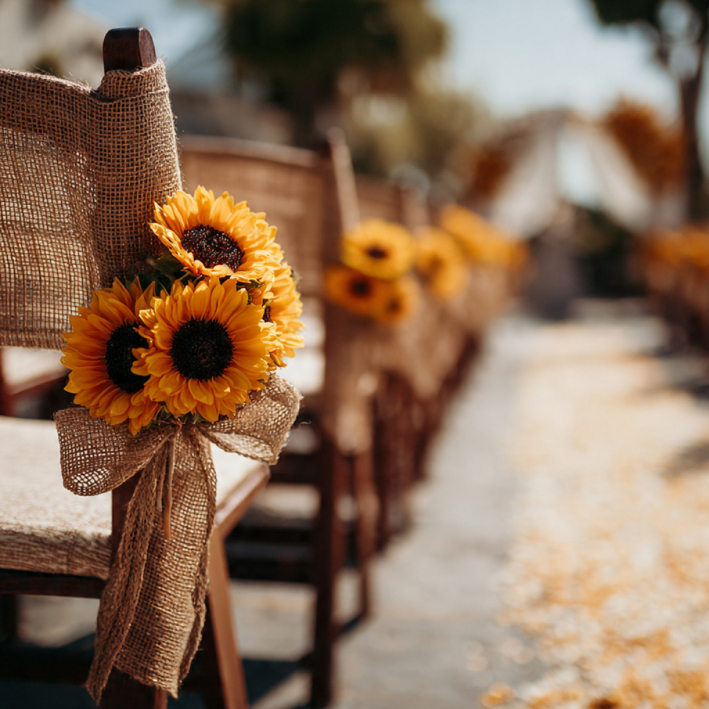 Sunflower Wedding Ideas Aisle Markers