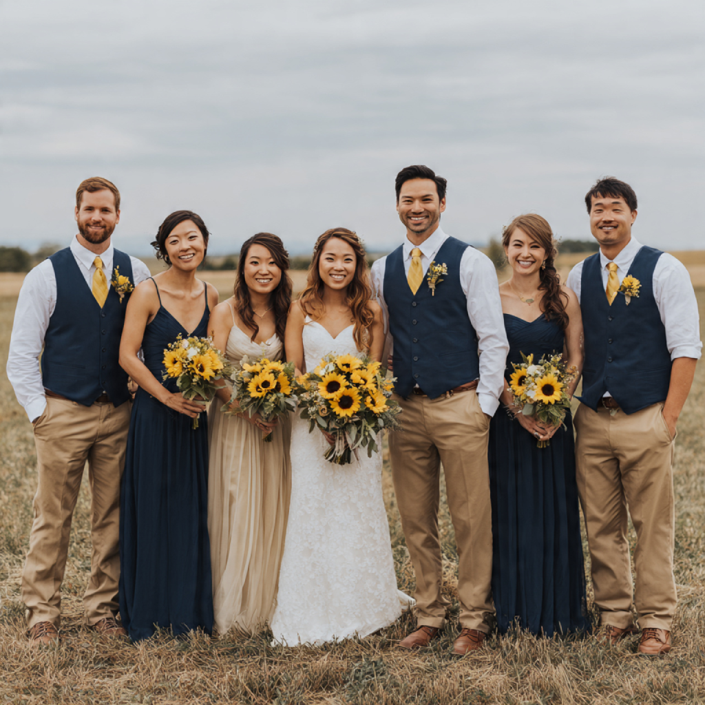 Sunflower-Inspired Wedding Attire